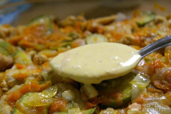 Рецепт: Запеканка овощная - С курицей и кабачками
