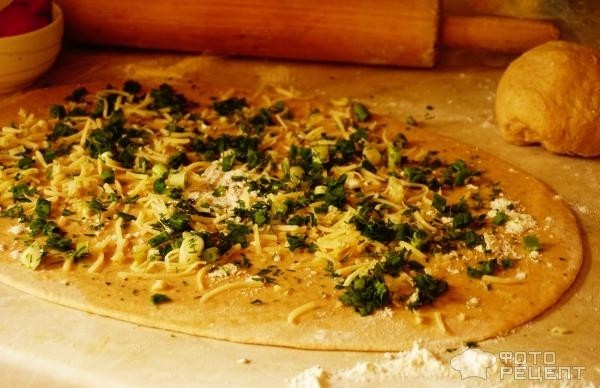 Рецепт: Пирог-лепешка с зеленью и сыром - для детей и взрослых